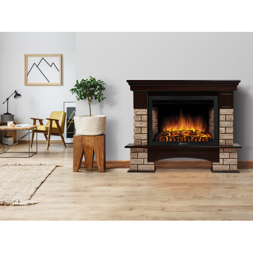 купить портал Firelight Forte Wood 30U (угловой) камень коричневый, шпон темный дуб в Нижнем Новгороде из категории  от производителя Firelight