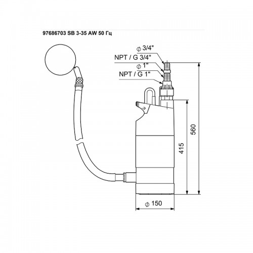 купить насос колодезный Grundfos SB 3-35 AW в Нижнем Новгороде из категории  от производителя Grundfos